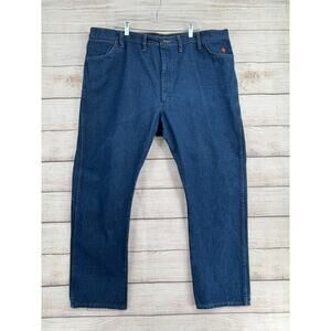 Wrangler FR 13 Original Straight Leg Jeans Mens 44x32 Blue Medium Wash Denim